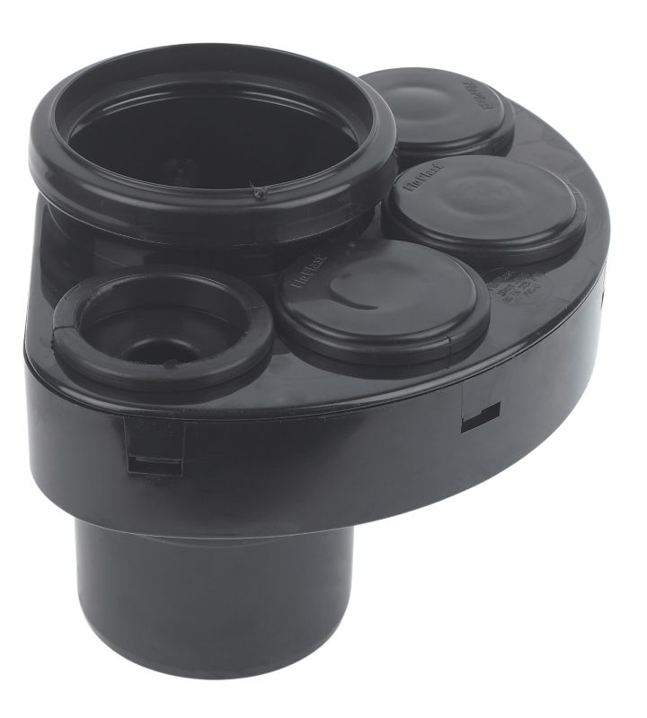 FloPlast 110mm Soil Manifold Skt-Spig Black