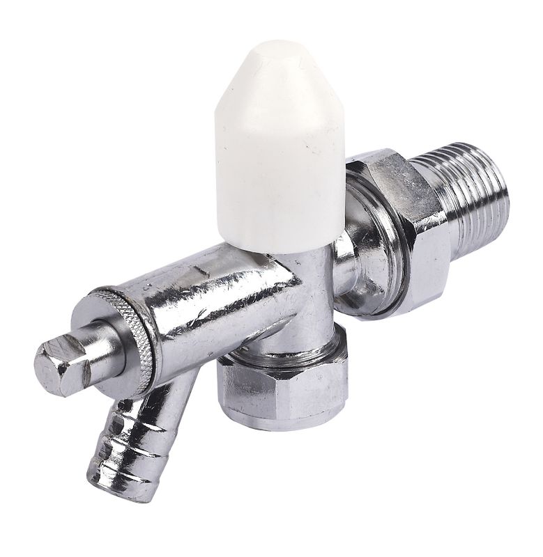 15mm x 0.5inches Angled Radiator Valve and Drain