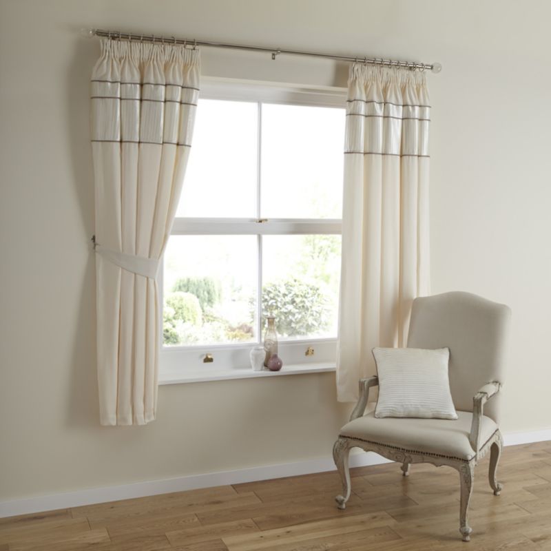 Como Eyelet Lined Satin Curtains in White (H)183