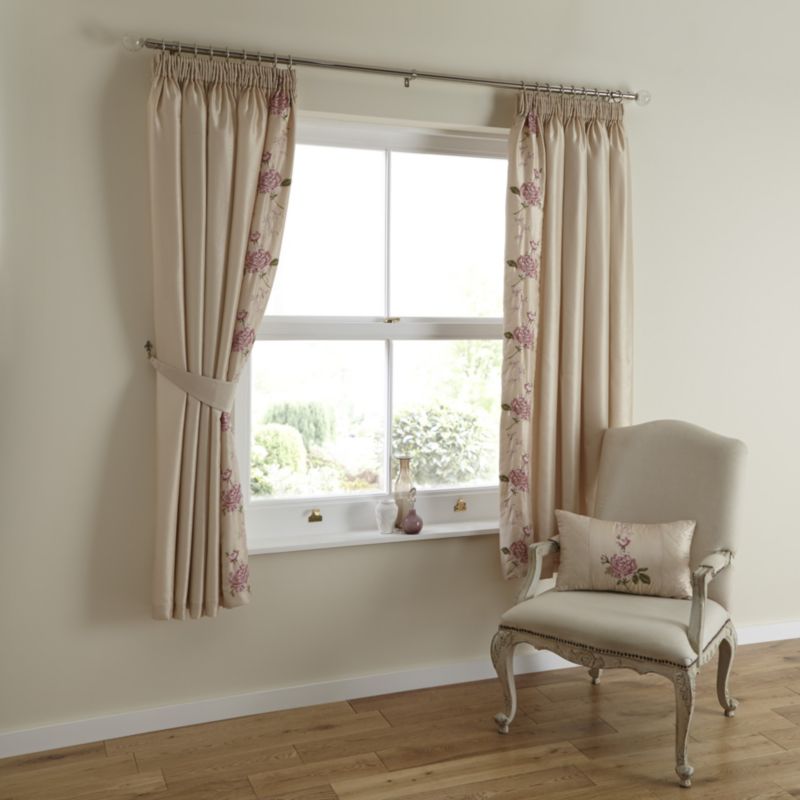 Ava Eyelet Lined Curtains in Cream (H)183 x