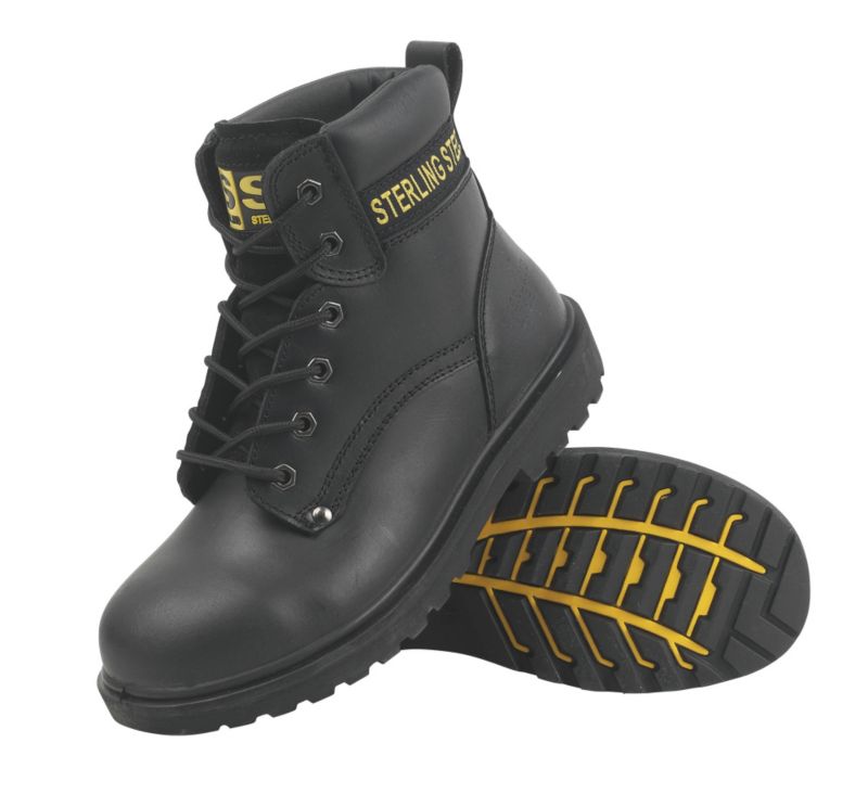Sterling Steel Black Safety Boots
