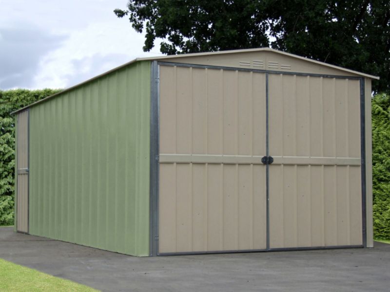 Save on this Canberra Garage Green & Cream 10x17ft