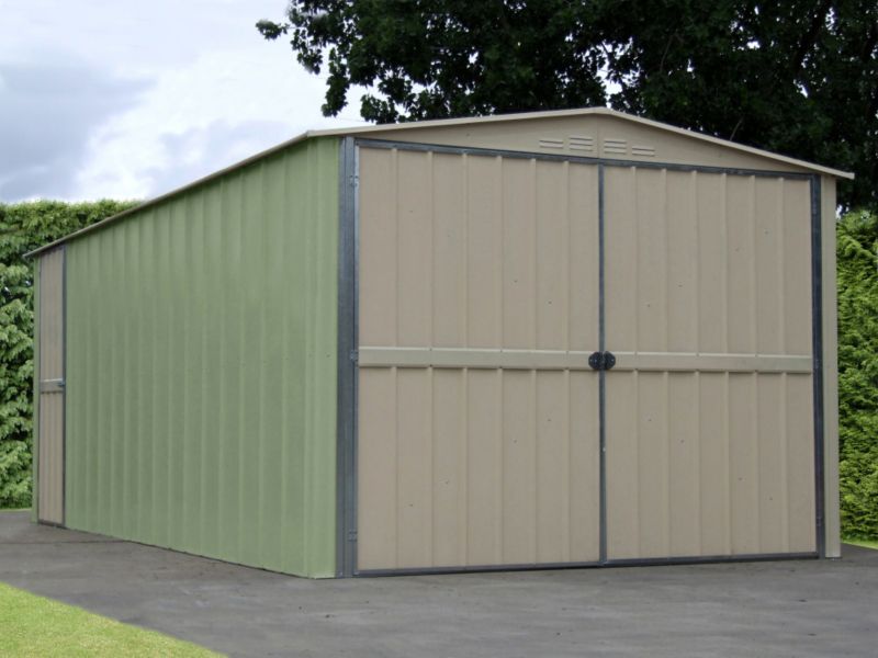 Canberra Garage Green & Cream 10x15ft