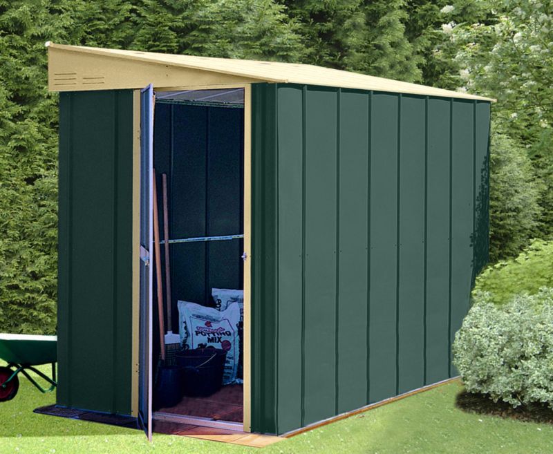 Canberra Lean-To Style Shed 4x8ft Green and Cream
