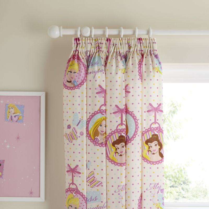 Princess Locket Pink Kids Curtains