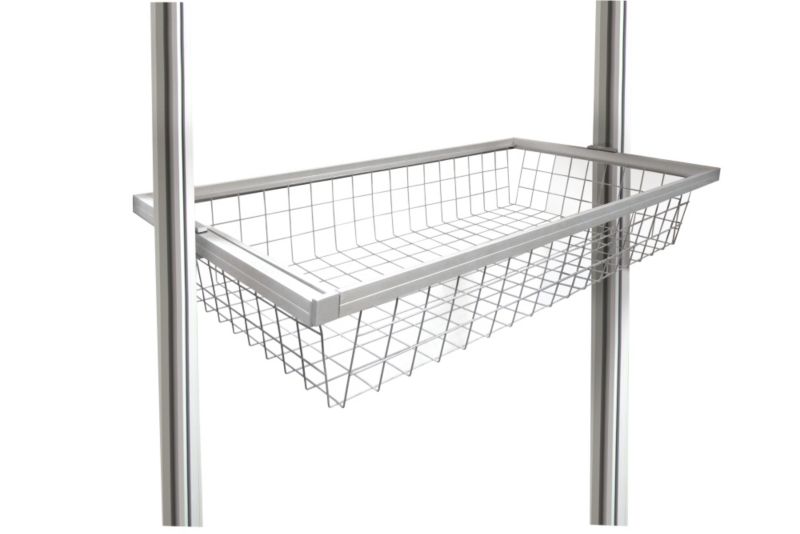 Relax Storage Solutions 900mm Basket Including RunnerFrame and 2 Brackets Silver
