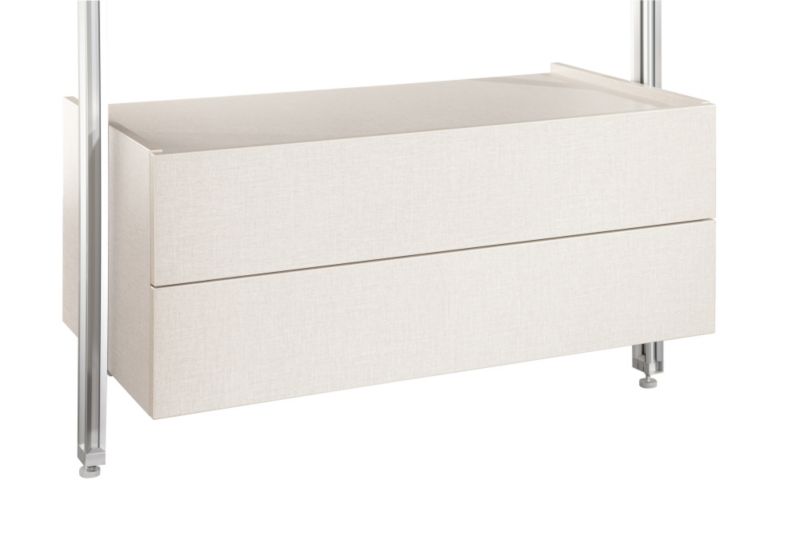 Relax Storage Solutions 550mm Double Drawer Box Including 2 x Drawer Brackets Linen