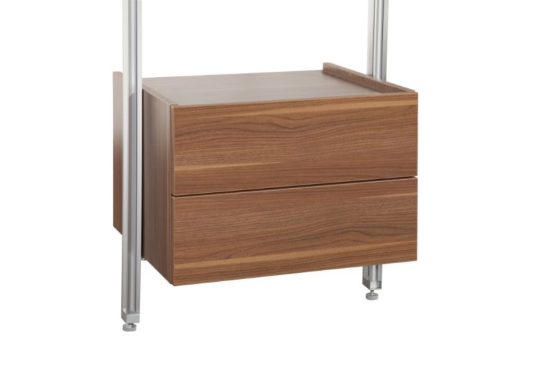 Relax Storage Solutions 900mm Double Drawer Box Including 2 x Drawer Brackets Walnut