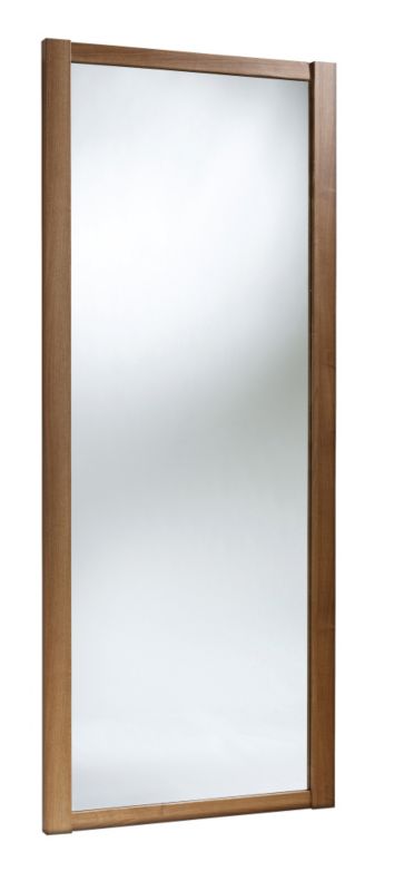 Mirrored Sliding Wardrobe Door Walnut Style