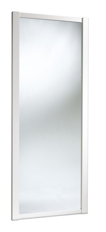 Mirrored Sliding Wardrobe Door White (W)610mm