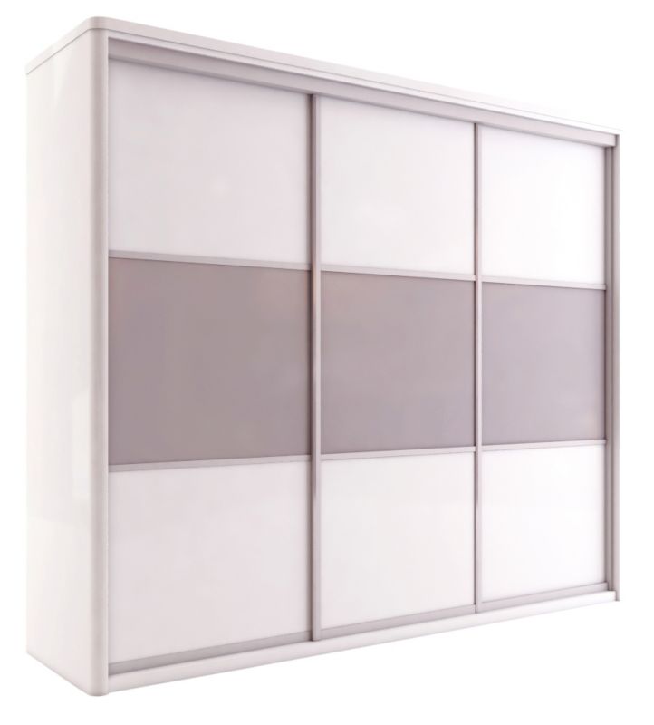 White 3 Sliding Door Wardrobe, (H)2200