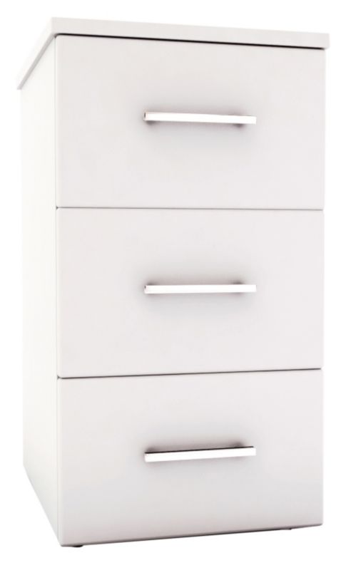 Chasewood White 3 Drawer Chest, (H)775 x (W)400