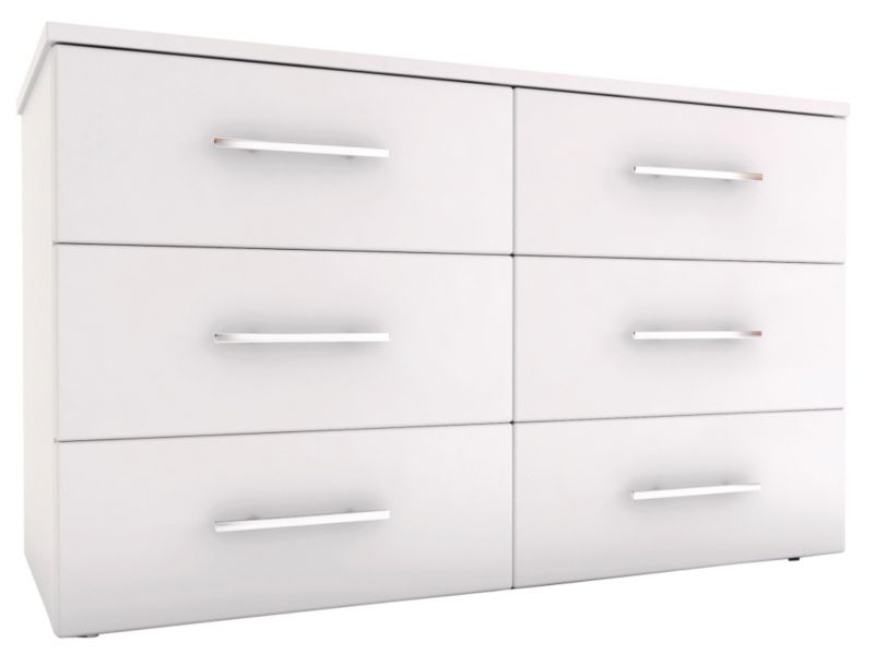 Chasewood White 6 Drawer Chest, (H)775 x (W)1200