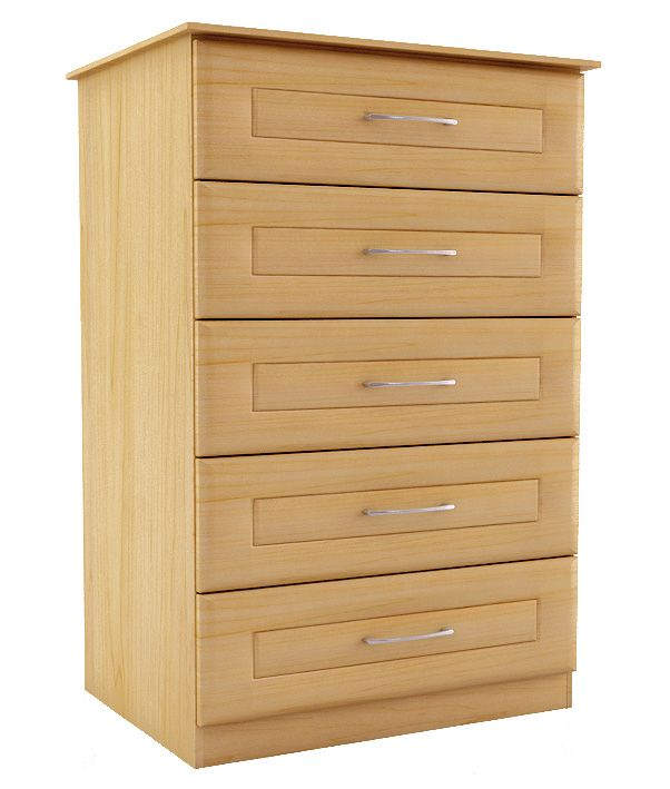 5 Drawer Chest Maple Effect (W)600mm
