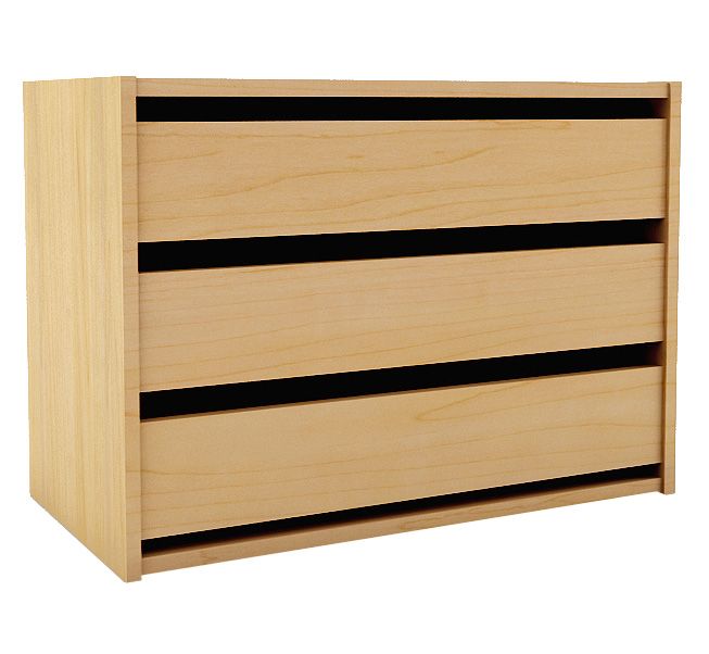Double Interior 3 Drawer Chest Maple Effect