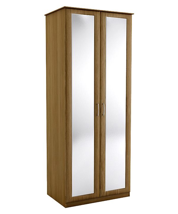 Wardrobe With Mirror Walnut Effect