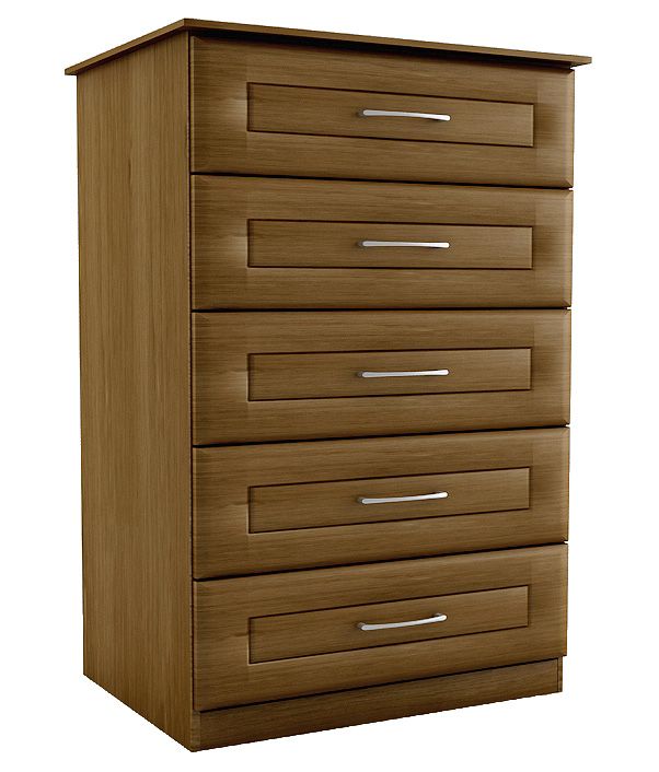 5 Drawer Chest Walnut Effect (W)600mm