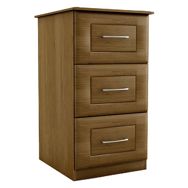 3 Drawer Chest Walnut Effect (W)350mm