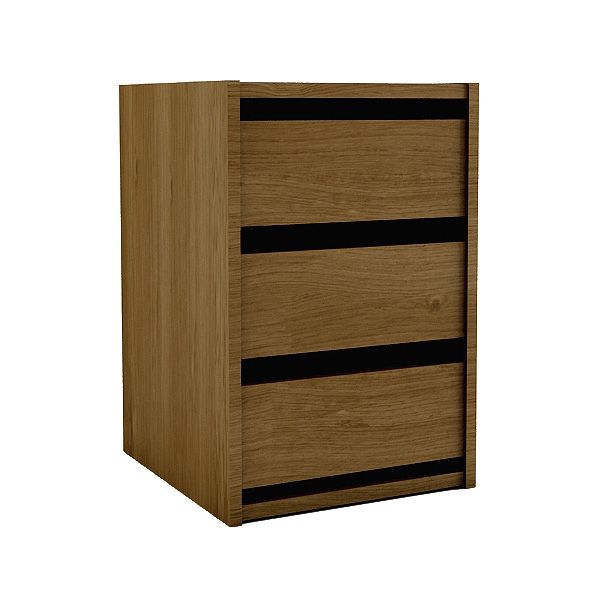 Single Interior 3 Drawer Chest Walnut Effect