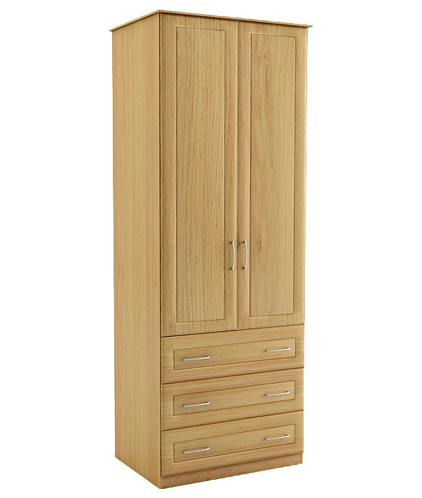 Unbranded Linen Press Wardrobe Oak Effect