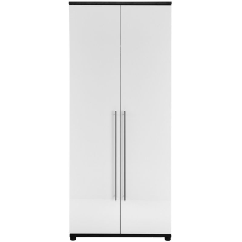 Perla 2 Door Wardrobe White Gloss & Oak Effect