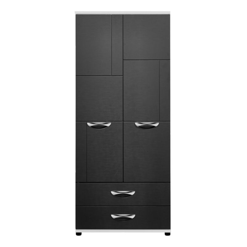 Unbranded Torus 2 Door Gents Wardrobe Black Textured 