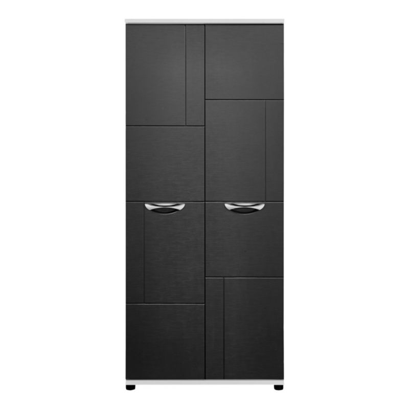 Unbranded Torus 2 Door Wardrobe Black Textured & Oak Effect