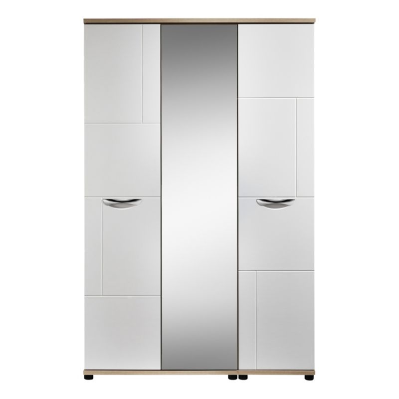 Unbranded Torus 3 Door Centre Mirror Wardrobe White