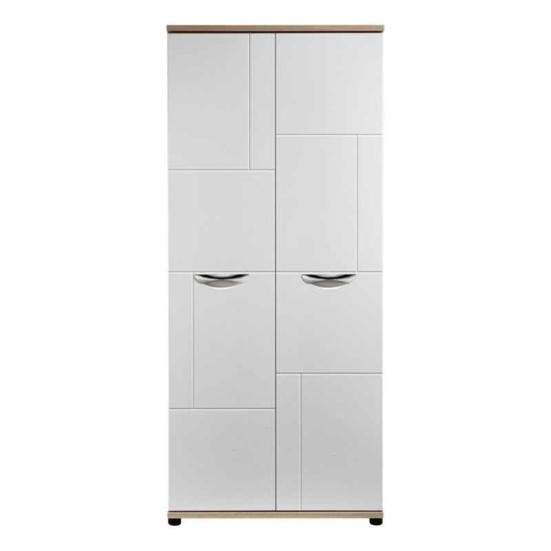 Unbranded Torus 2 Door Wardrobe White Textured & Oak Effect