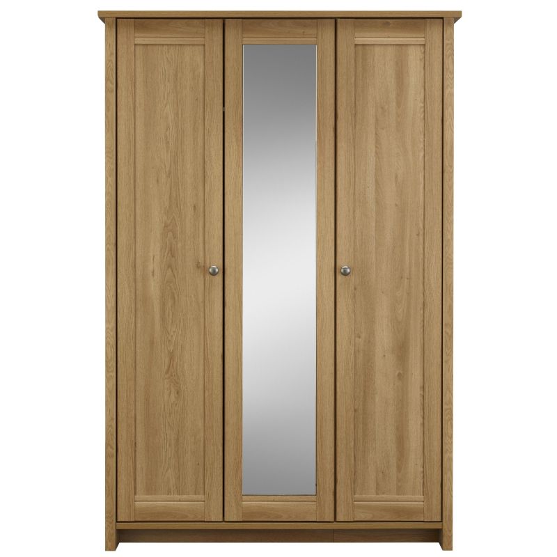 Manor 3 Door Centre Mirror Wardrobe Oak Effect