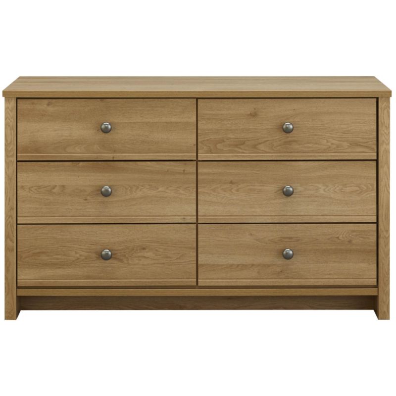 6 Drawer Chest Oak Effect