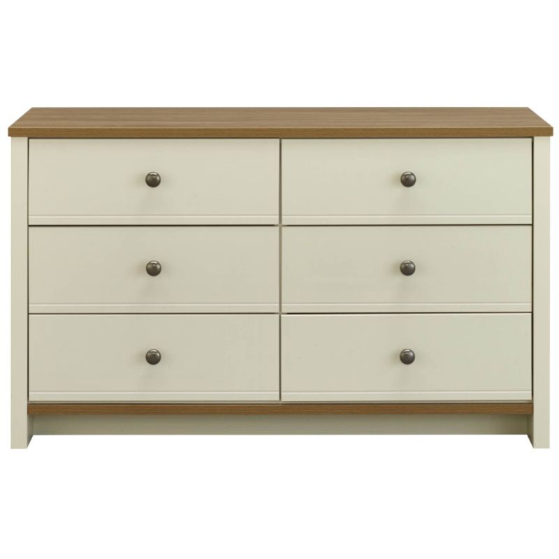 Manor 6 Drawer Chest Vanilla & Oak Effect