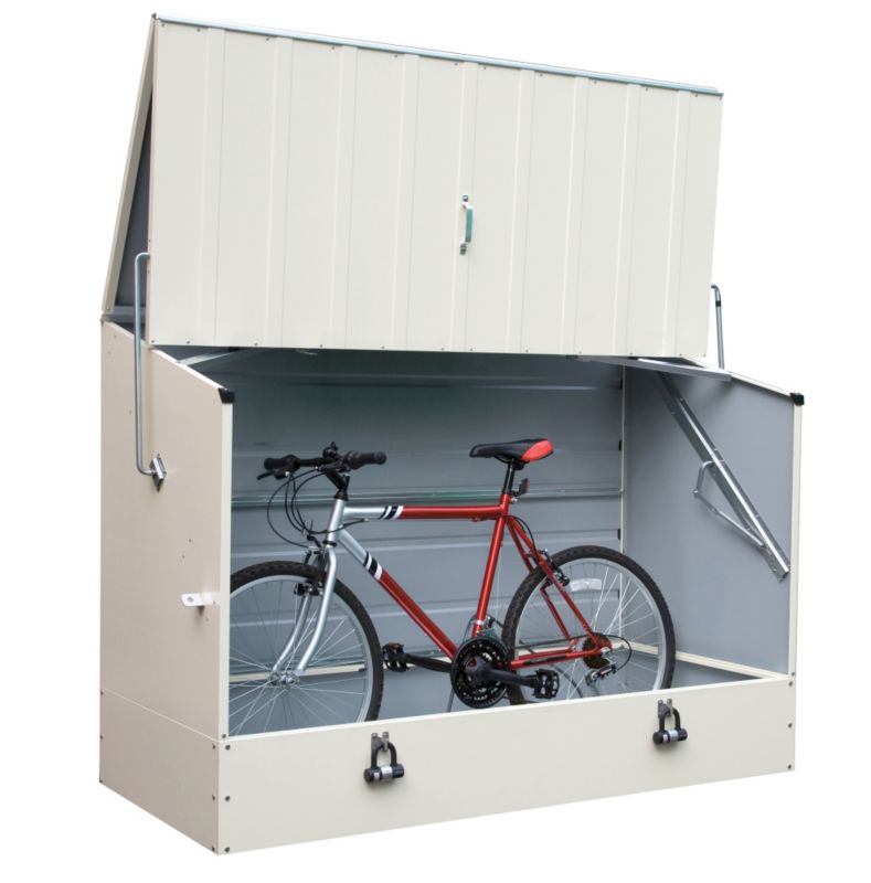 Trimetals High Security Cream Metal Bike Shed