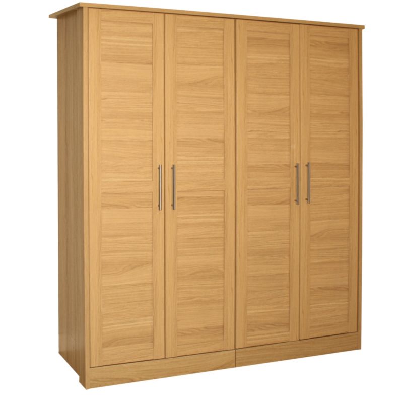 Amber 4 Door Wardrobe Oak Effect