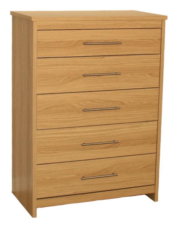 Amber 5 Drawer Chest Oak Effect