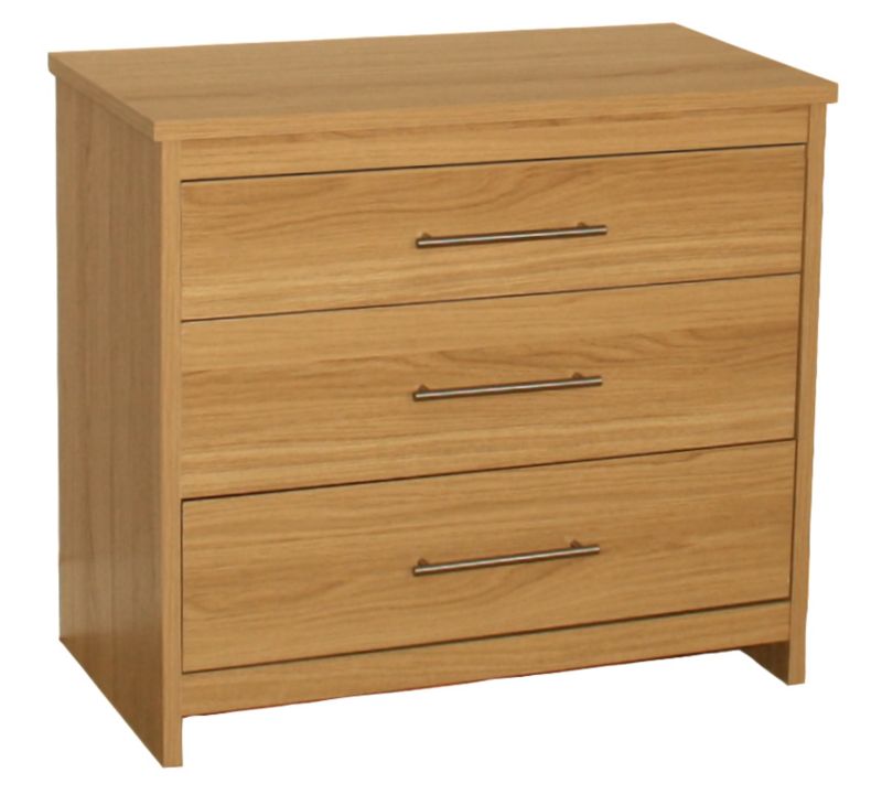 Amber 3 Drawer Chest Oak Effect