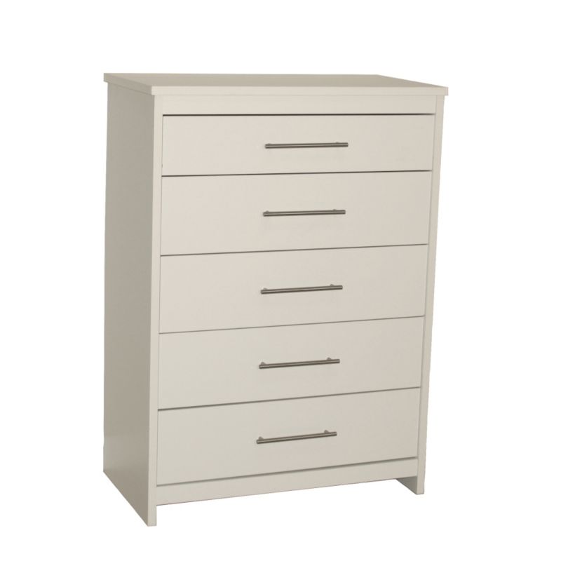 B&Q Amber White 5 Drawer Chest