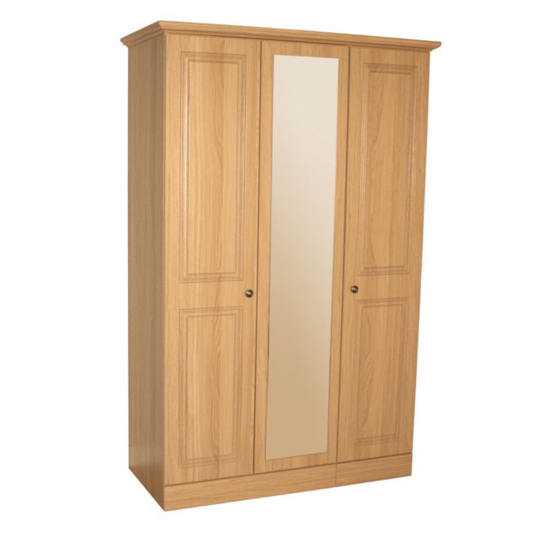 Romany 2 Door and Mirror Panel Wardrobe Oak Effect