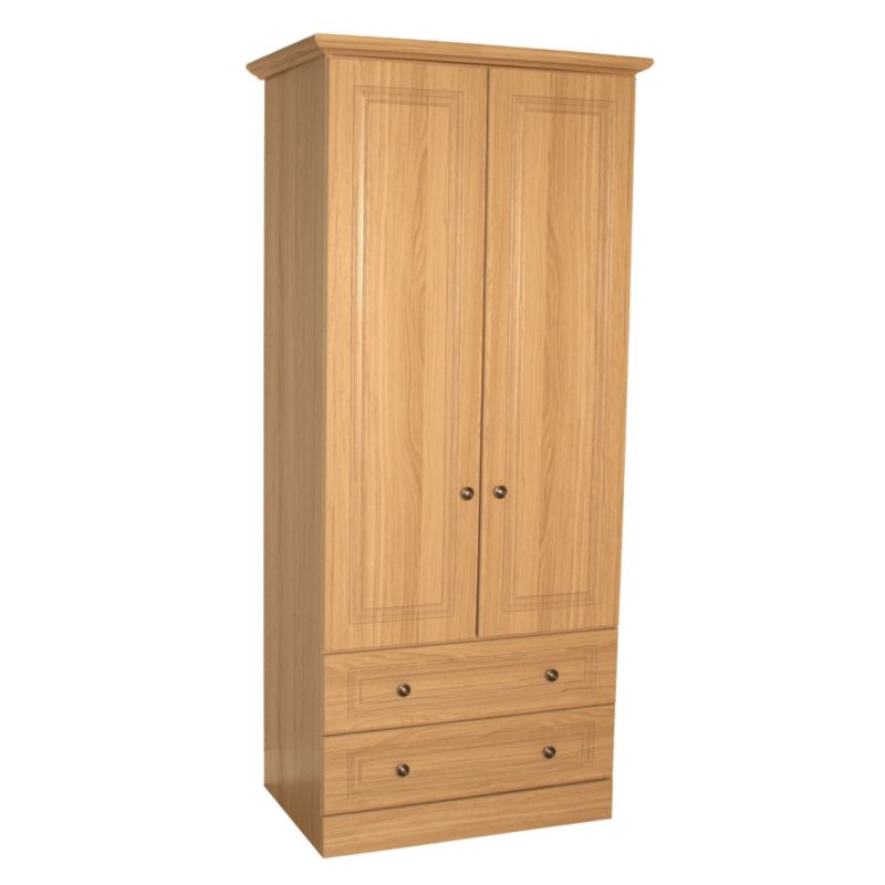 B&Q Romany 2 Door 2 Drawer Combi Wardrobe Oak Effect