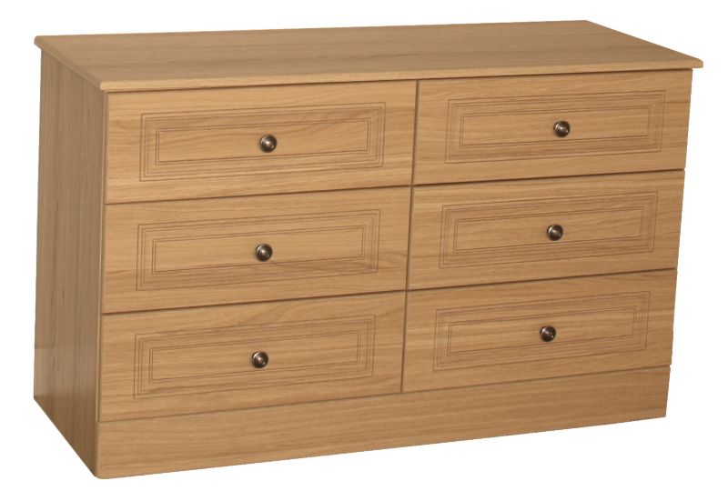 Romany Oak Effect 6 Drawer Chest