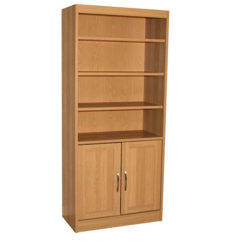 Viva Bookcase With Doors Olive Oak Effect