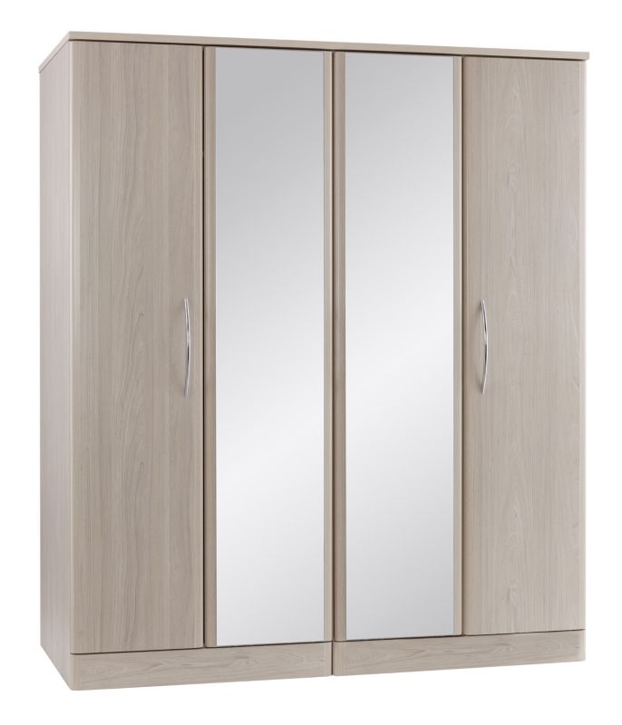 Elm Effect 4 Door Wardrobe