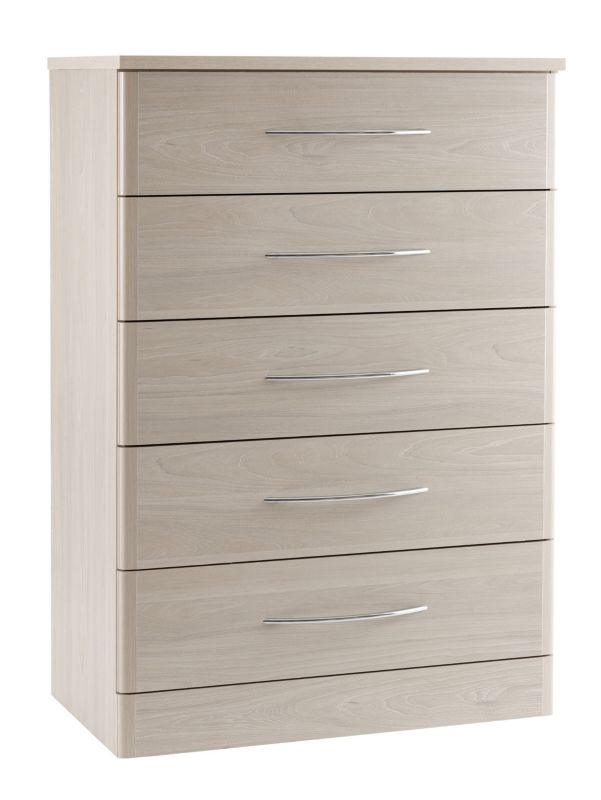 Lima Elm Effect 5 Drawer Chest