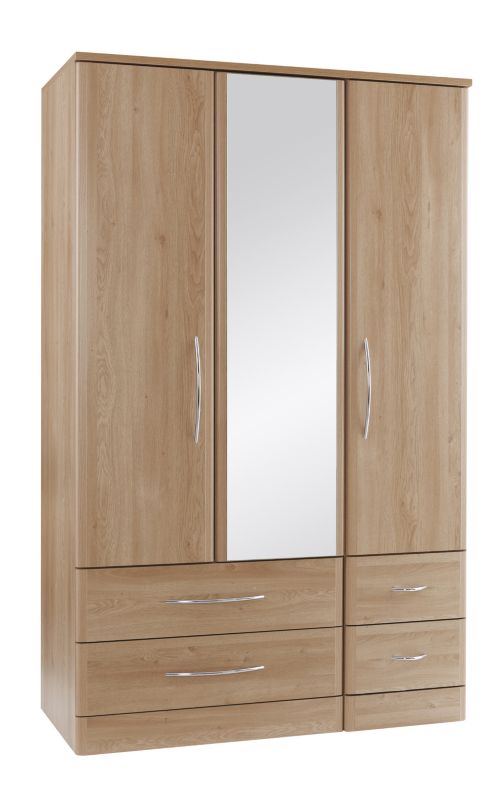 Lima 3 Door 4 Drawer Wardrobe Oak Effect