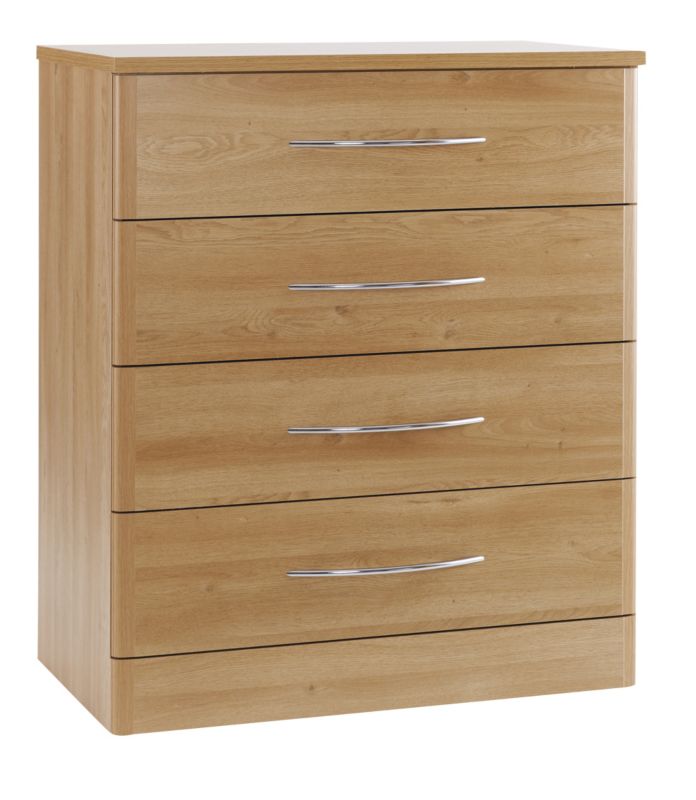 4 Drawer Chest Oak Effect