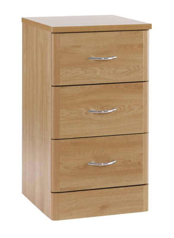 B&Q Lima Oak Effect 3 Drawer Chest