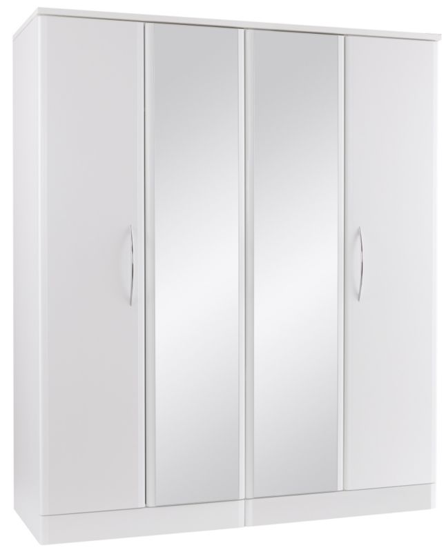 Lima White 4 Door Wardrobe