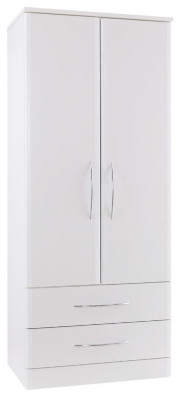 White 2 Door 2 Drawer Wardrobe