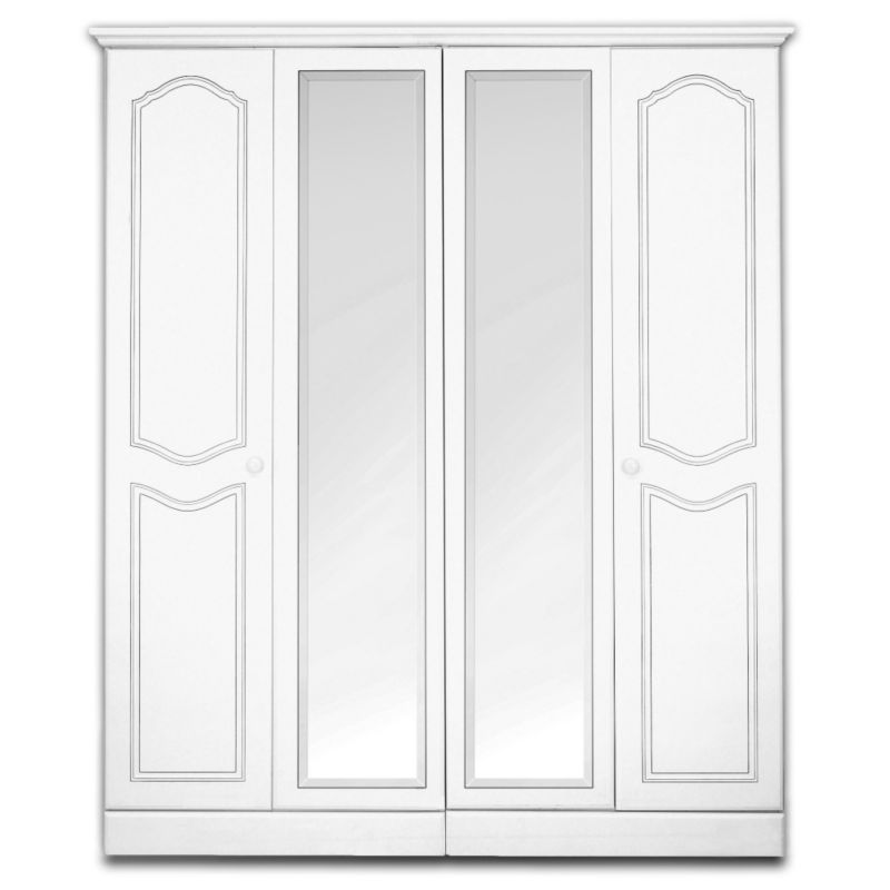 Laurel White 4 Door Wardrobe