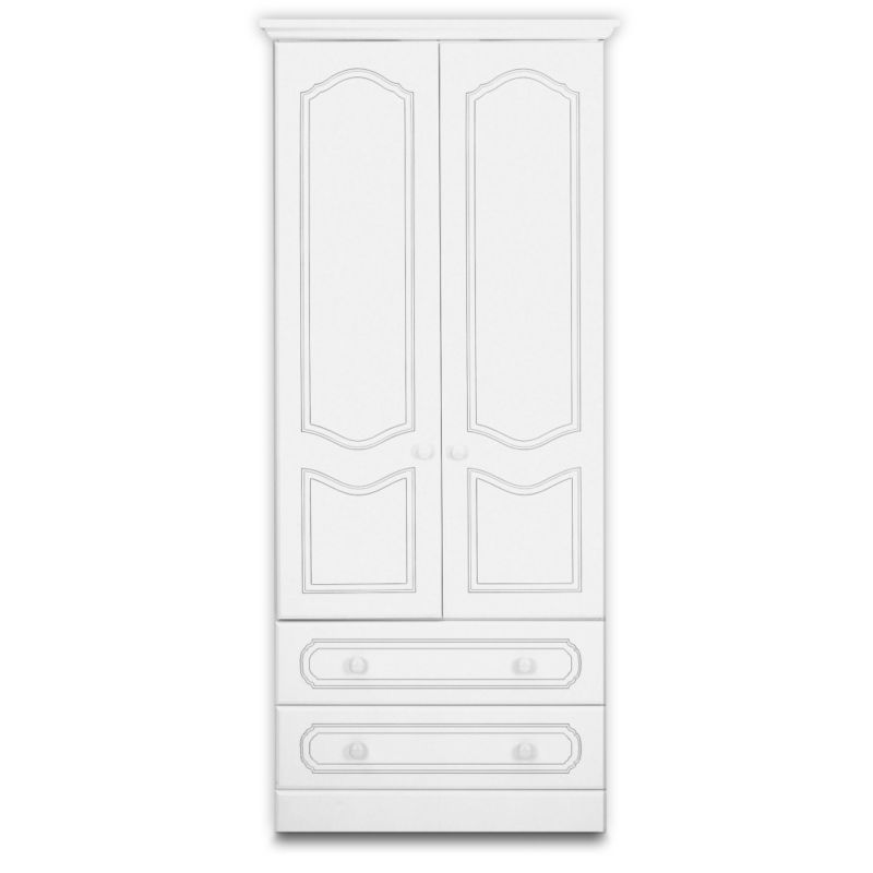 Laurel 2 Door 2 Drawer Wardrobe White